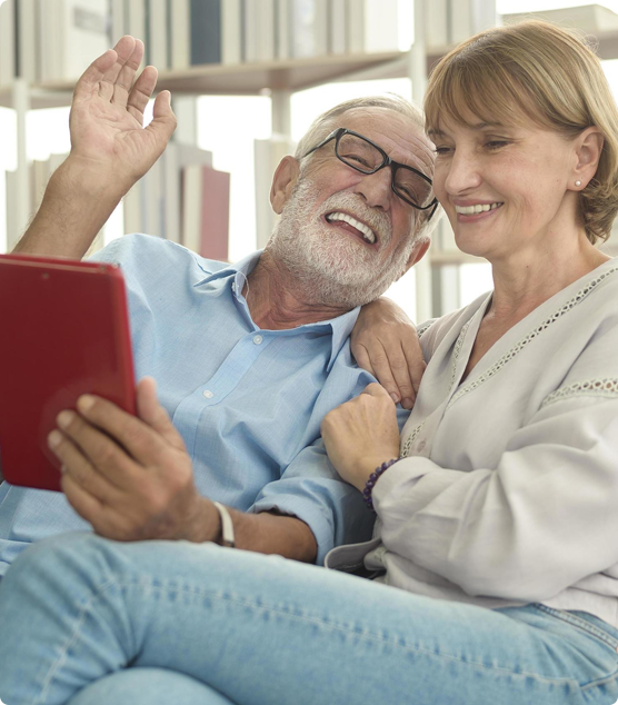 Foto de um casal feliz