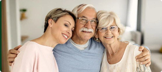 Foto de uma familia feliz